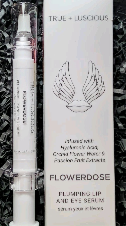 True + Luscious Flowerdose Hydrating 2-in-1 Lip Plumping and Eye Serum BNIB