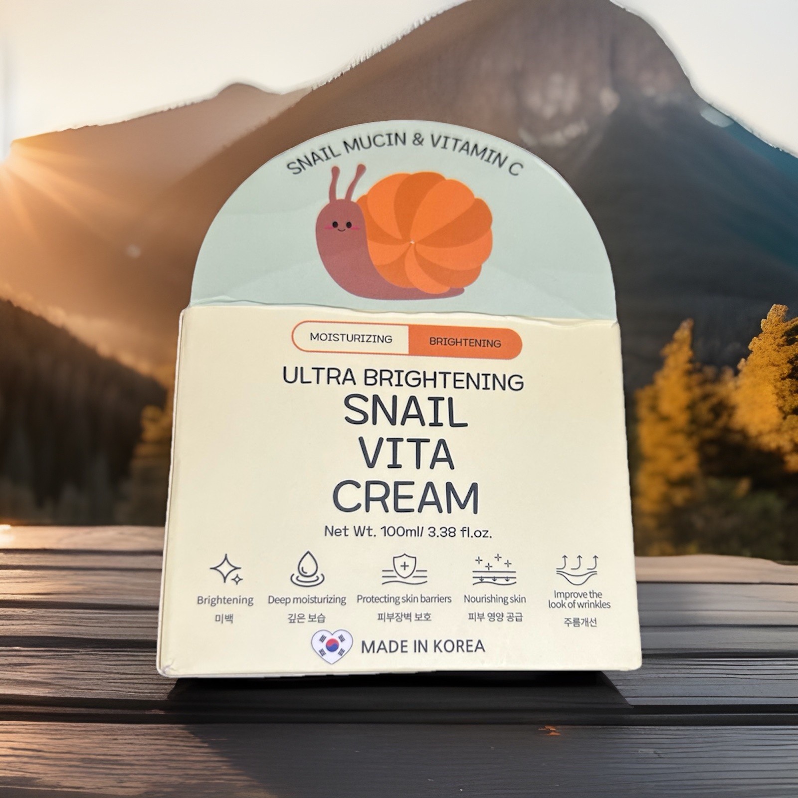 Korean Bonnyhill Snail Vita Cream 3.38oz Ultra Brightening, New Exp. 06/2028