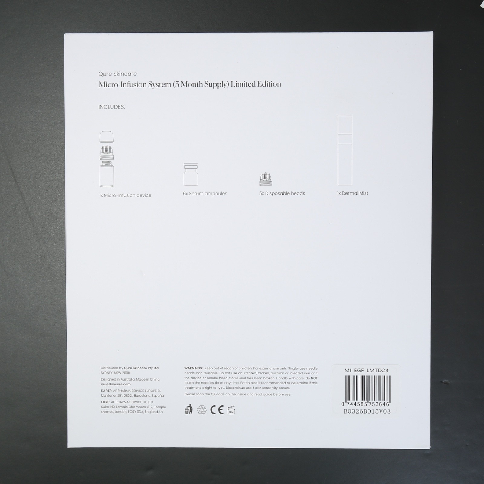 QURE Skincare Micro-Infusion System 3 Month Supply Limited Edition + Extras
