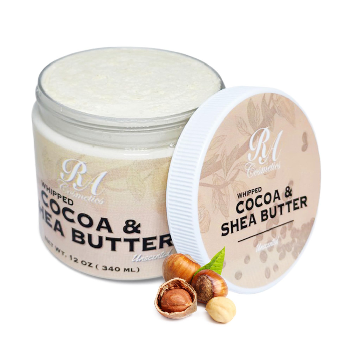 Ra Cosmetics Whipped Cocoa Shea Butter Unscented – 12Oz 100 Pure Natural Skin