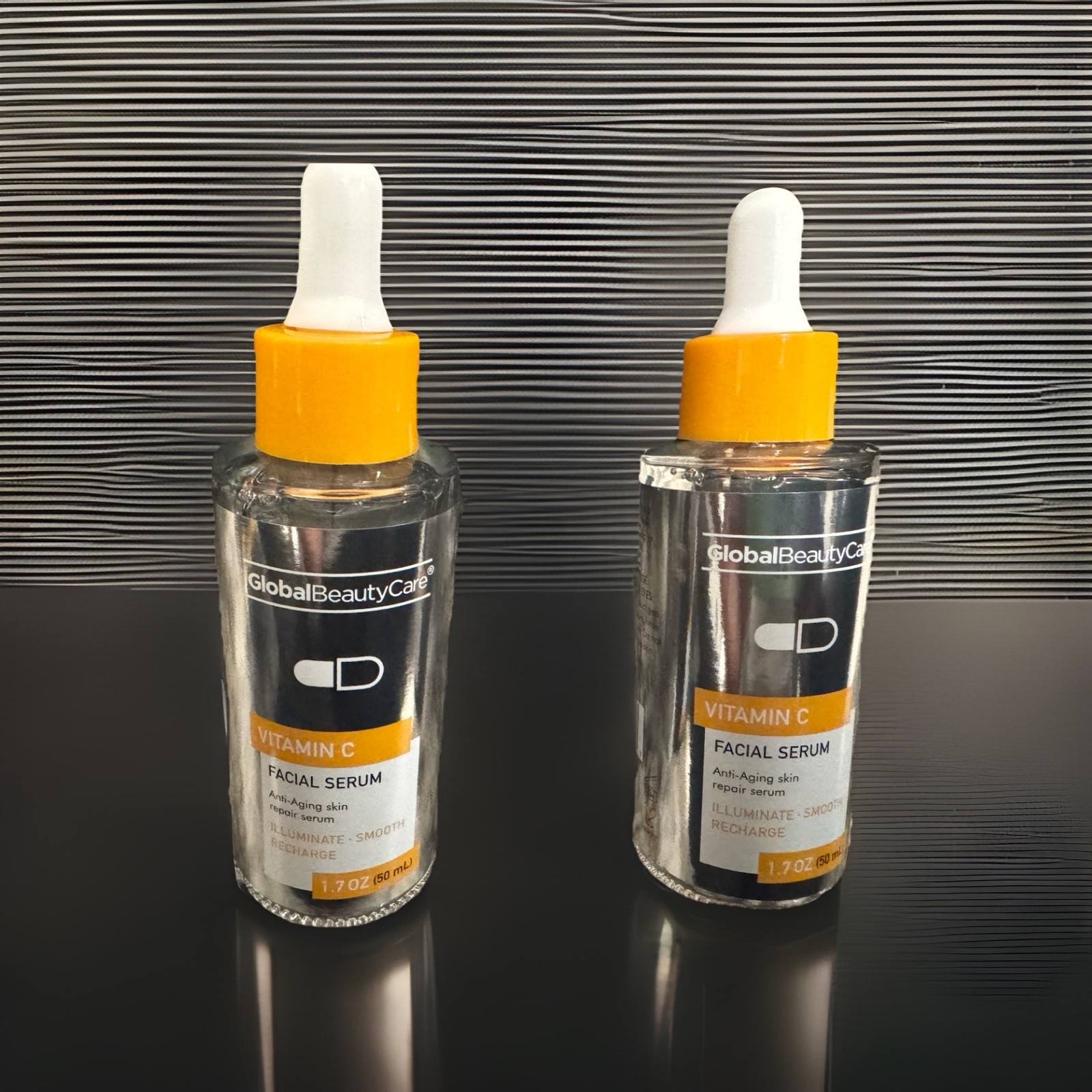 Global Beauty Care Vitamin C Set Of 2 Anti-Aging Skin Repair Facial Serum 1.7 oz