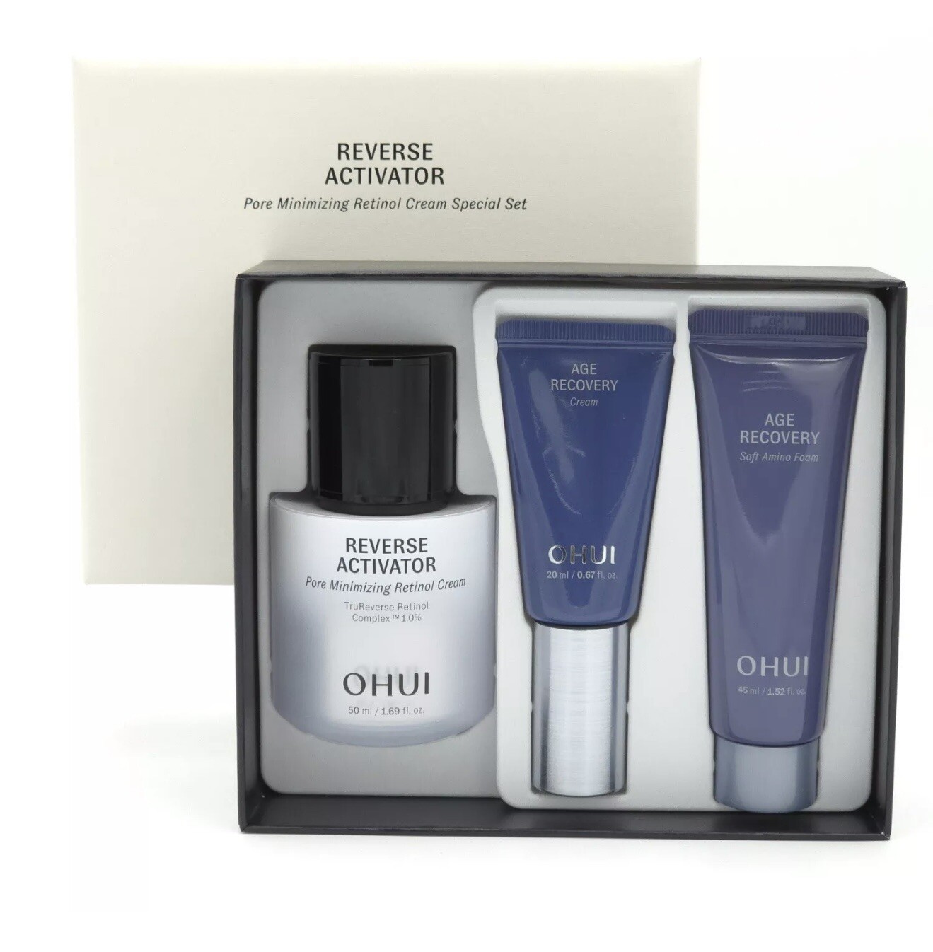 O HUI Reverse Activator Pore Minimizing Retinol Cream Special Set K-Beauty