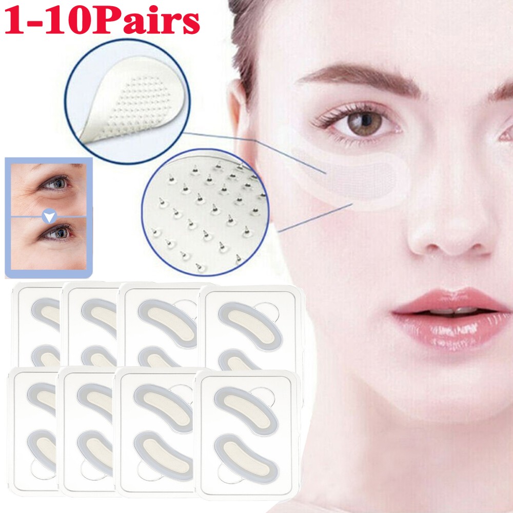 1-10Pairs Hyaluronic Acid Microneedle Eye Patches Anti Aging Wrinkle Dark Circle