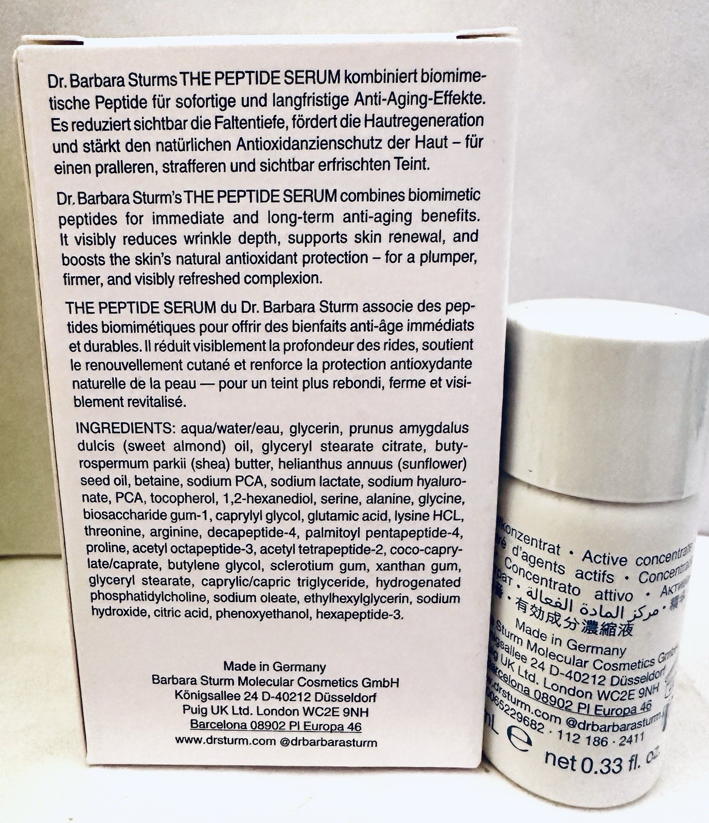 DR. BARBARA STURM PEPTIDE SERUM 10ml / .33 oz – BRAND NEW IN BOX / SEALED
