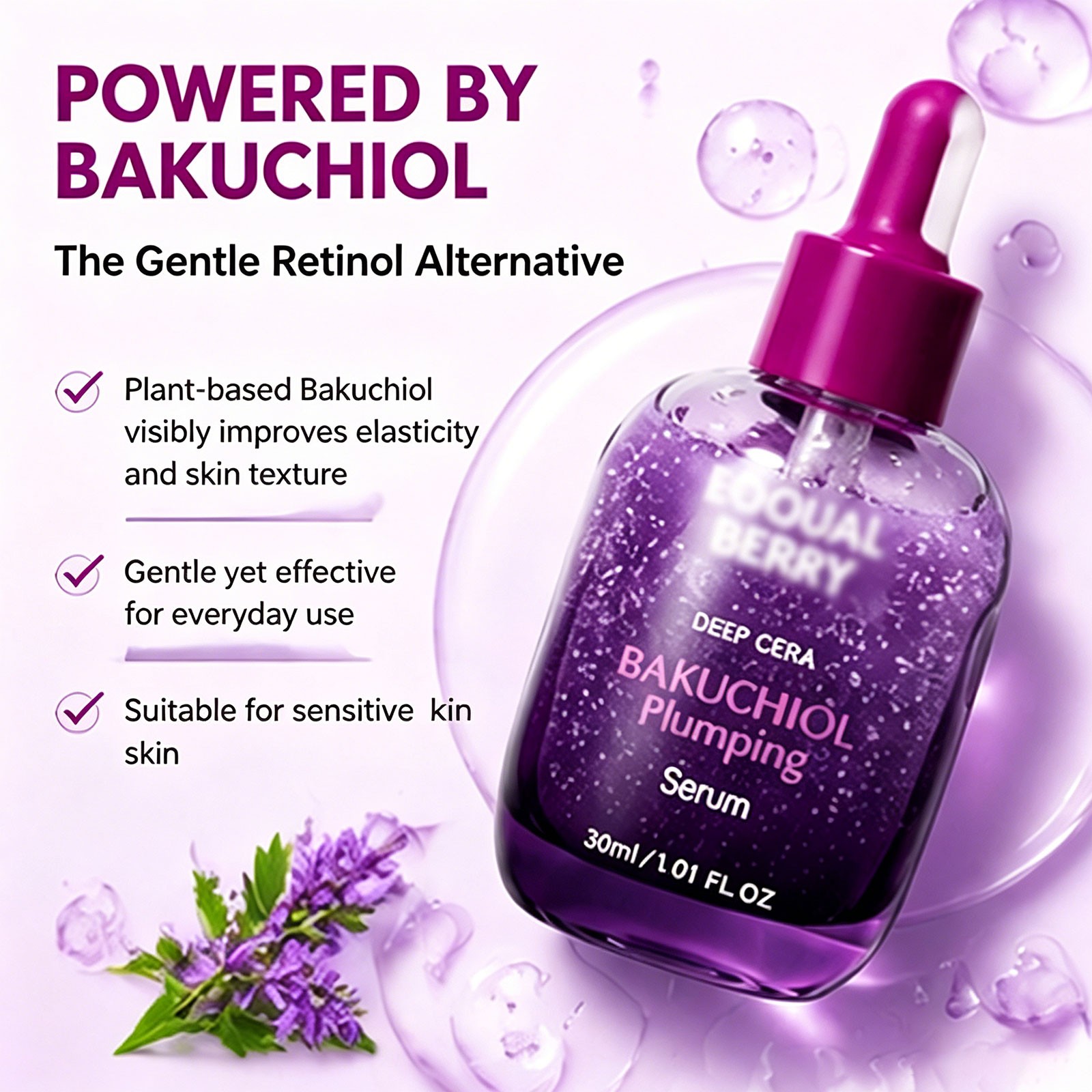 EQQUALBERRY Vitamin Illuminating Serum Bakuchiol Plumping Face Serum 30ml1