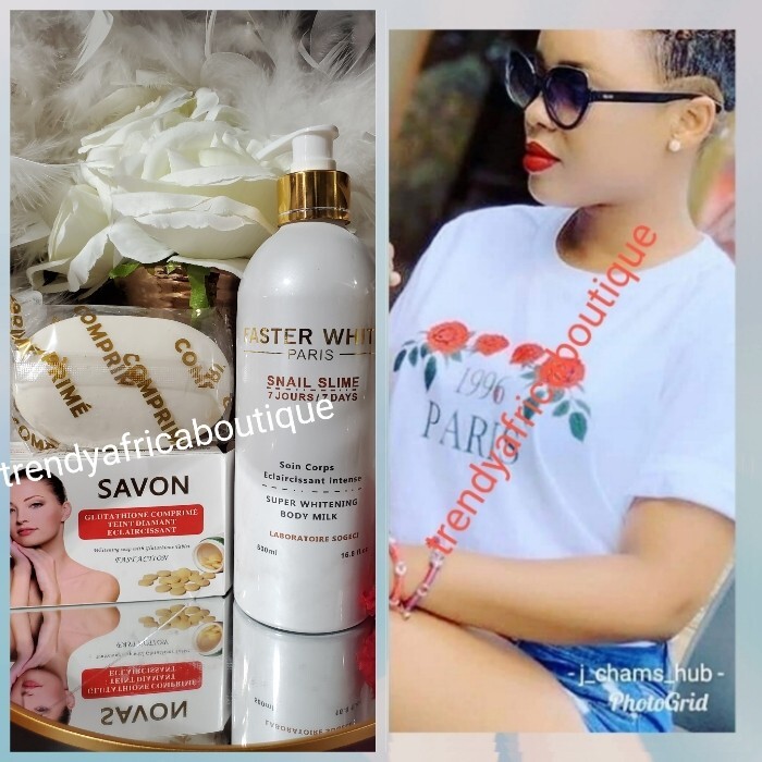2pcs FASTER WHITE Paris SNAIL [SLIME] X1 & Comprime Whitening Soap X 1