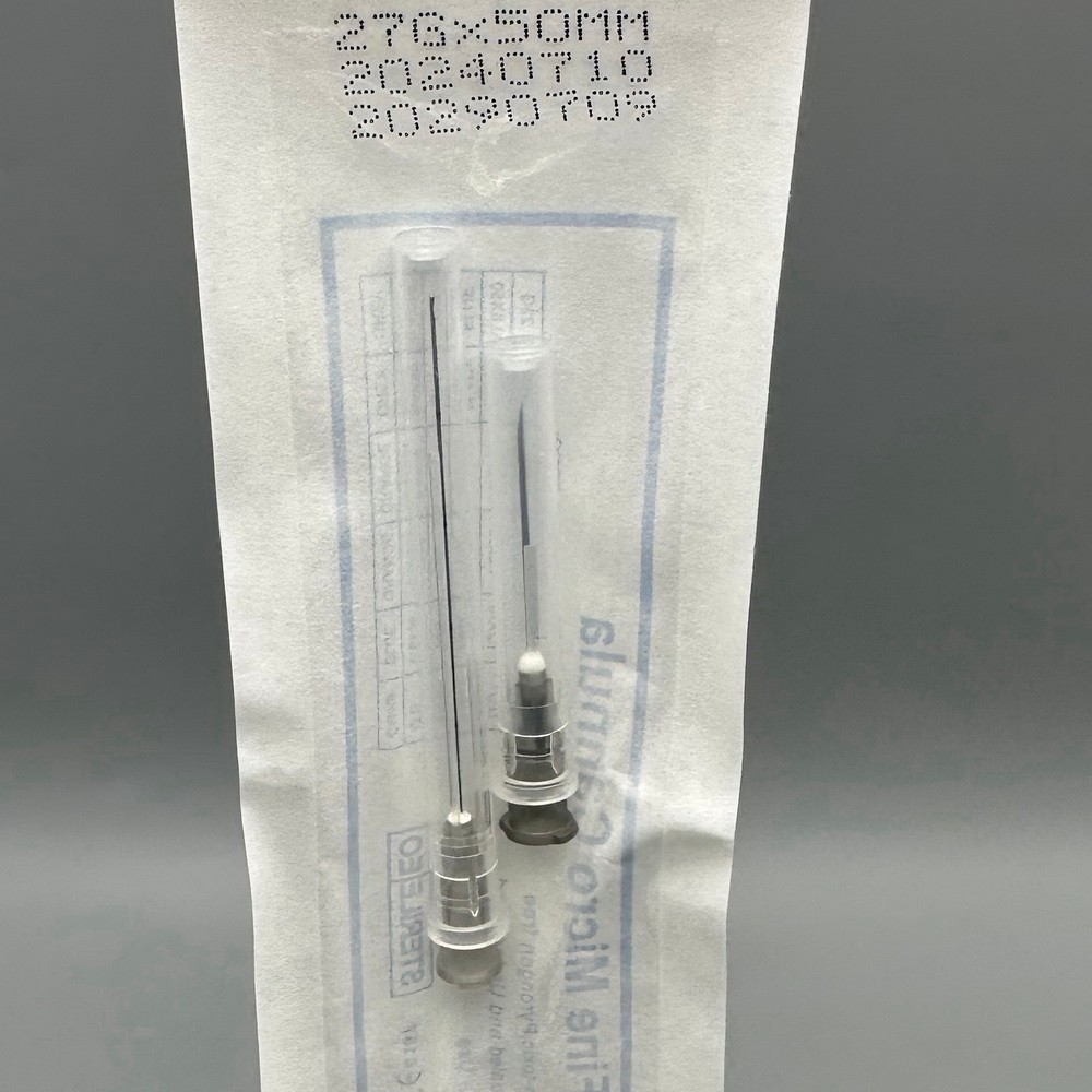 50Pcs Disposable Sterile Micro Cannula with Puncture Blunt Tip for Acid Fillers