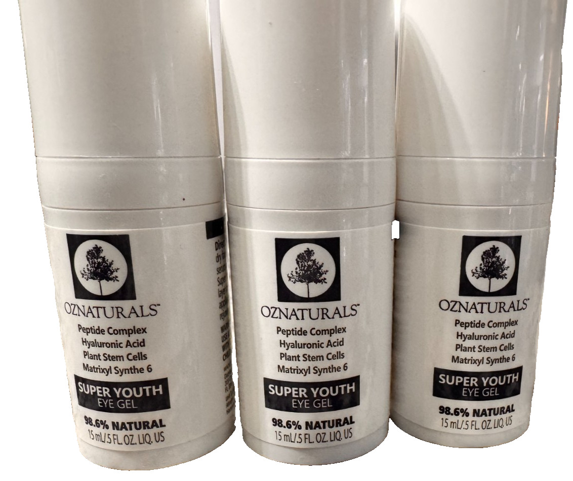 3 OzNaturals Peptide Complex SUPER YOUTH EYE GEL 98.6% Natural .5oz Each