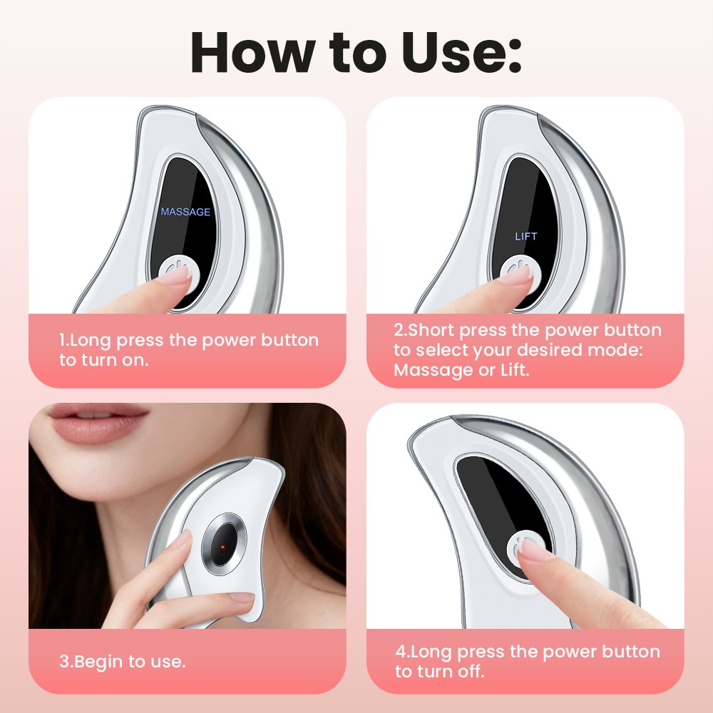 Gua Sha Electric Facial Tool Body Massager Tools Pain Relief w/ Heat & Vibration