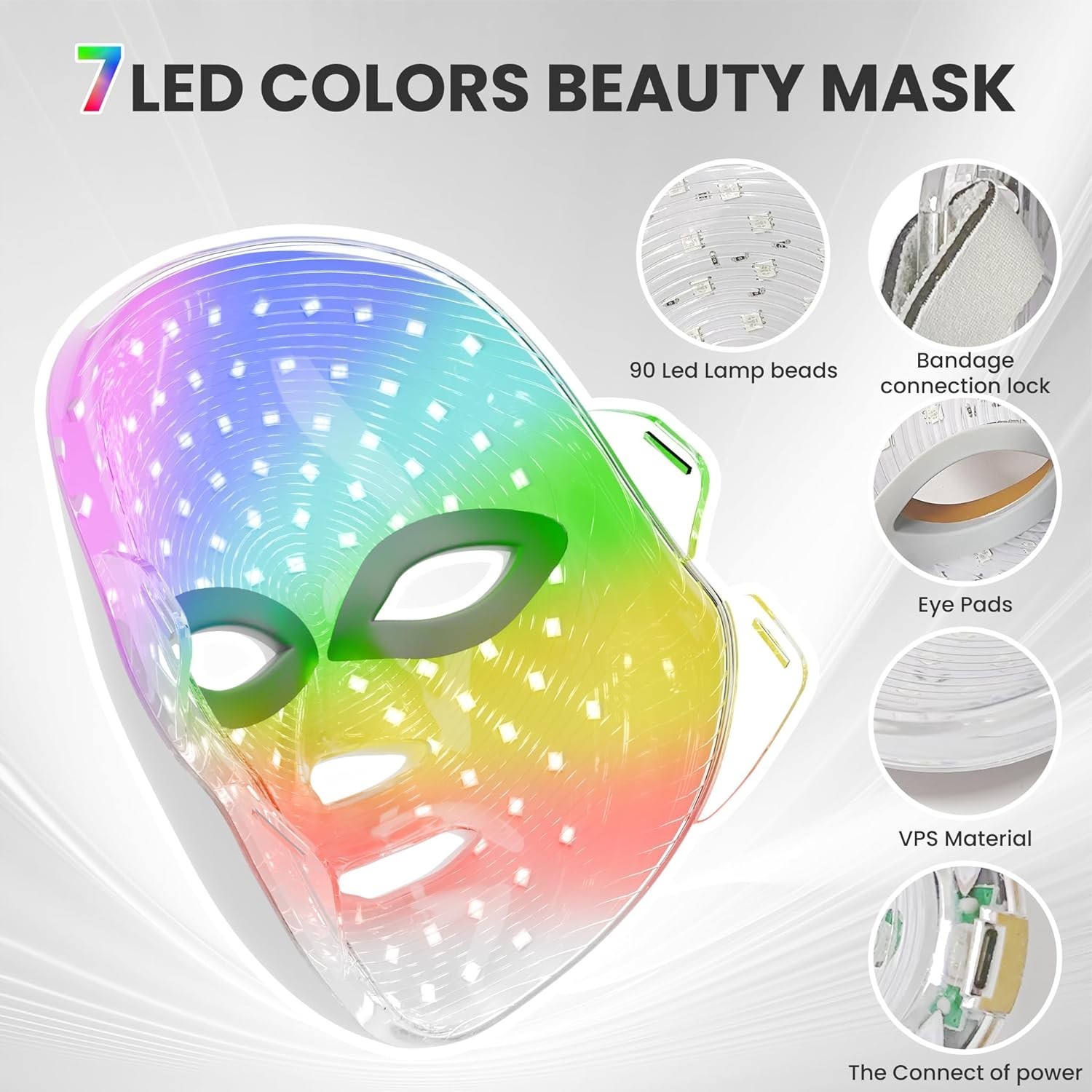 rose gold-seven color beauty red light mask
