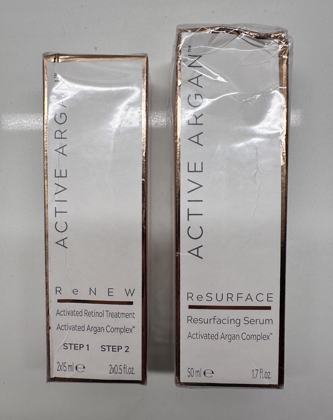NEW Active Argan ReSURFACE Serum + ReNEW Retinol 2-Step Treatment Sealed