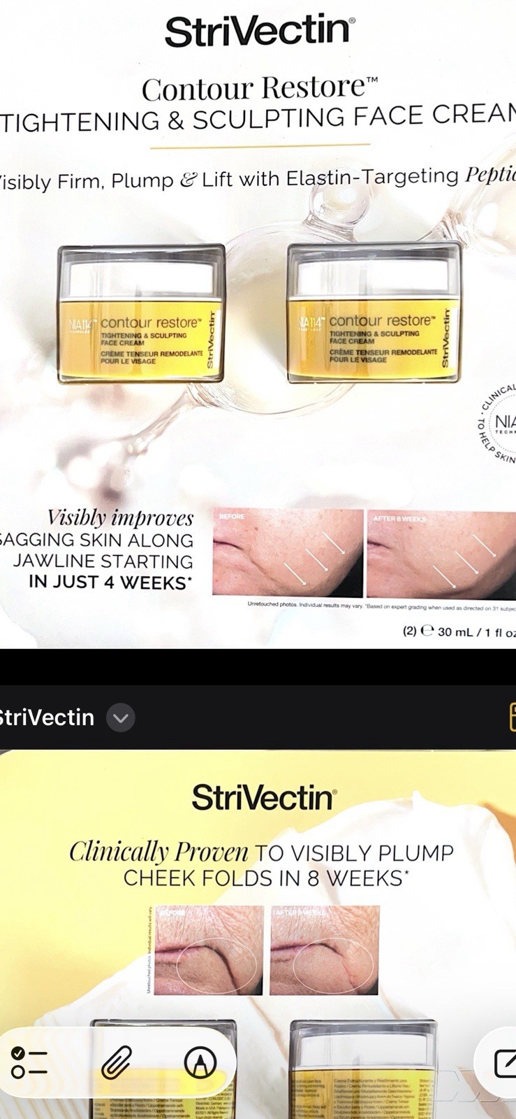 StriVectin Contour Restore Tightening Sculpting Face Cream, 1 oz, 2-pack 1611739