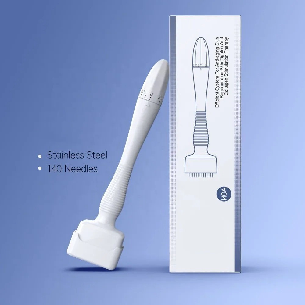 Adjustable microneedling derma stamp 140 titanium pins microneedling 0mm-3mm DE