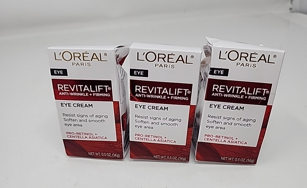 3 Pack L’Oréal Paris Revitalift Anti Wrinkle Firming Eye Cream 0.5oz Each NEW