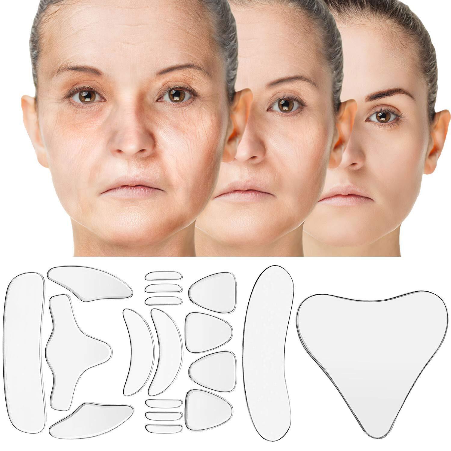32pcs Silicone Anti Wrinkle Pad Patches Set For Face Eye Forehead Reusable USA