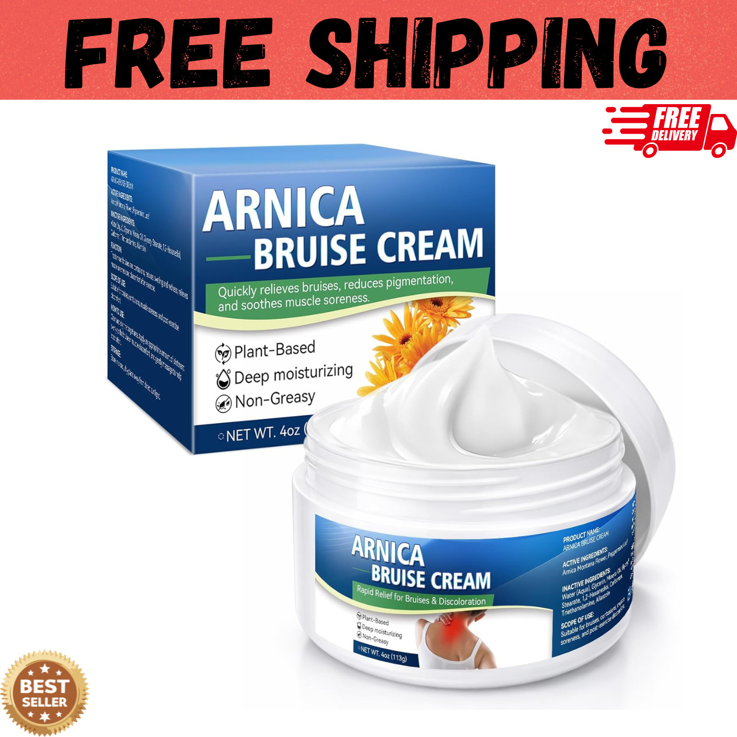 Arnica Bruise Repair Cream with Vitamin K C E Skin Renewal for Seniors Thin Skin
