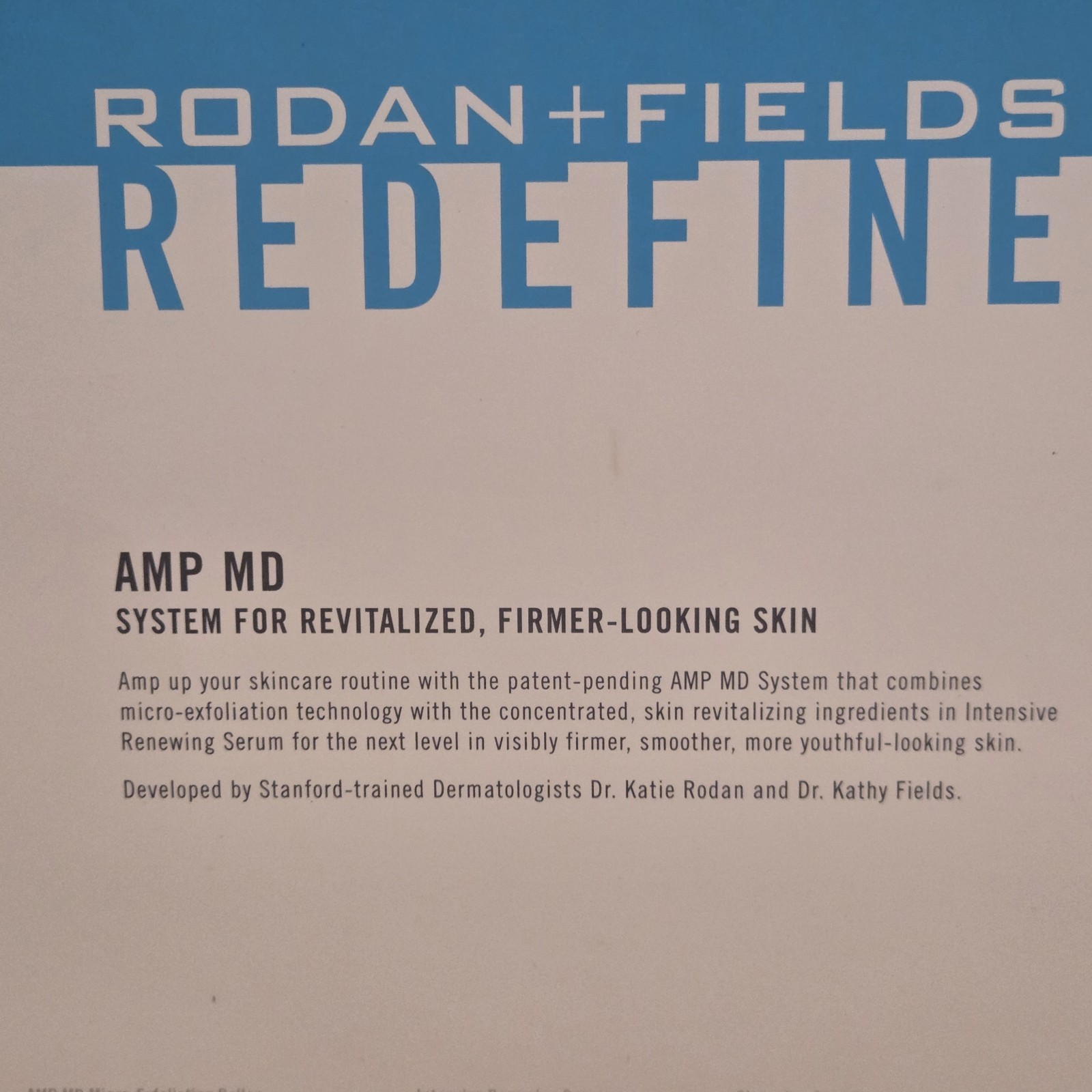 Rodan + Fields Redefine AMP MD System for Revitalized , Firmer-Looking Skin -NEW
