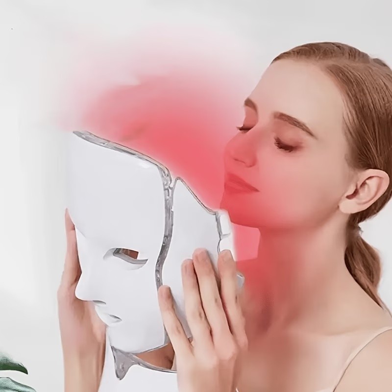 Red Light Therapy Mask 7-Color LED Face Mask Light Therapy Device with 850nm NIR