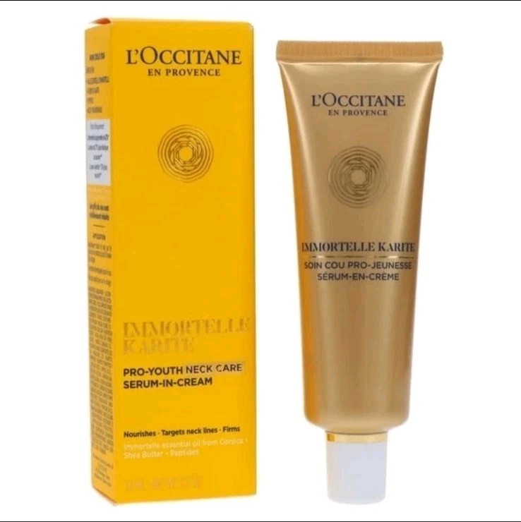 L’Occitane Immortelle Karite Pro-Youth Neck Care Serum-in-Cream ~ 1.7 Oz / 50mL