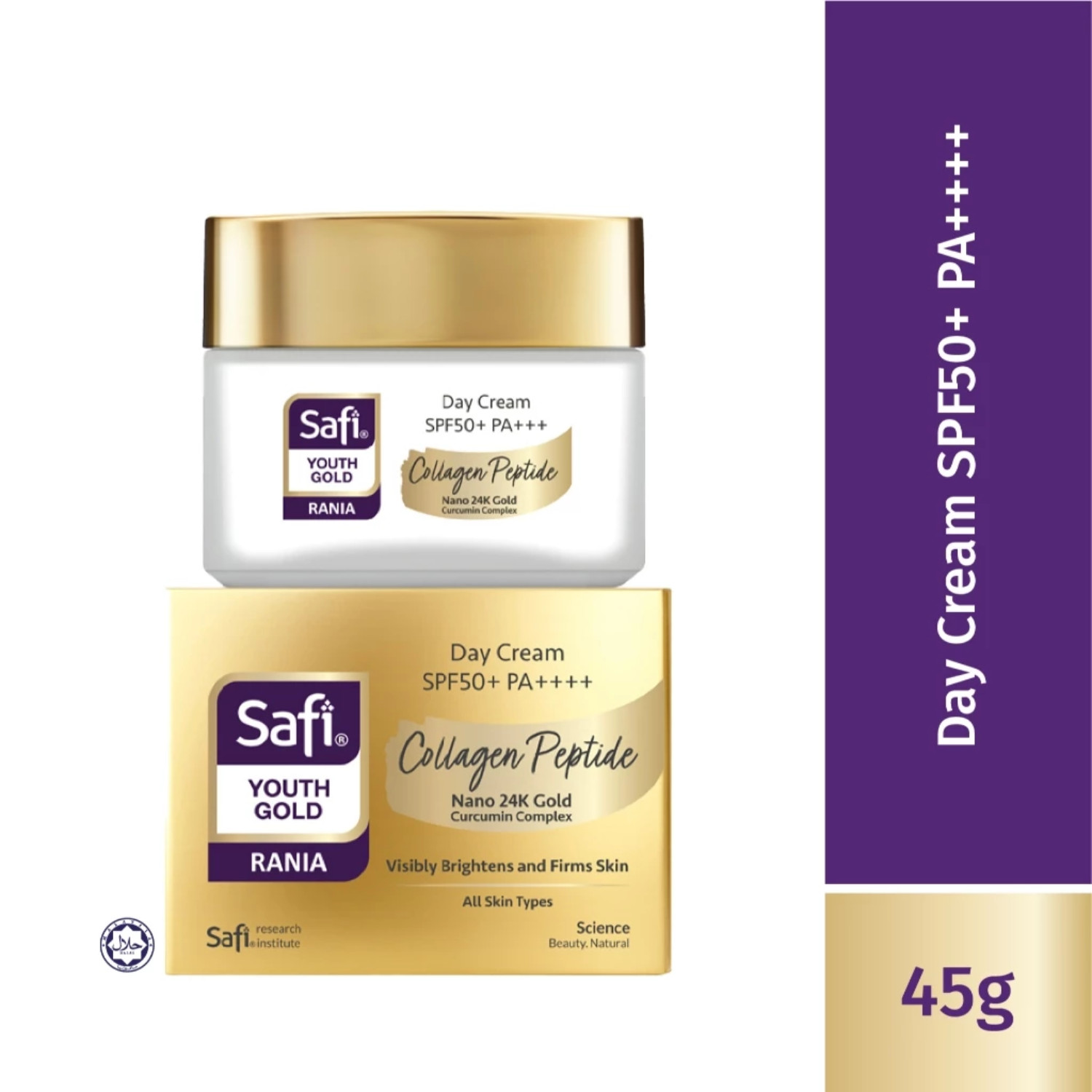 SAFI Youth Gold Day Rania Cream SPF50+ PA++++ 45g│Visibly Brightens & Firms Skin