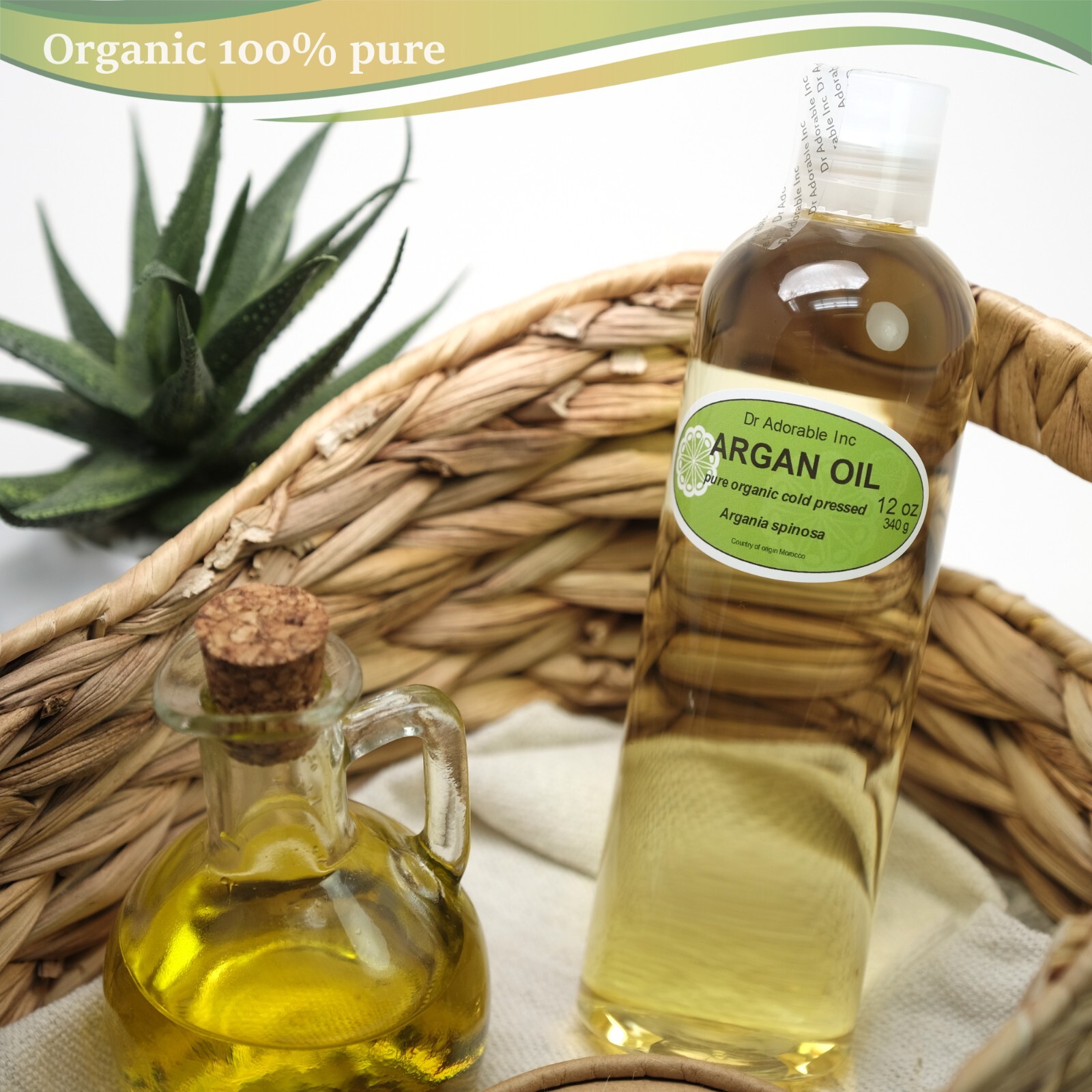 Pure Organic Argan Oil for Skin Hair Face&Nails Comes with a Sprayer or a Cap !
