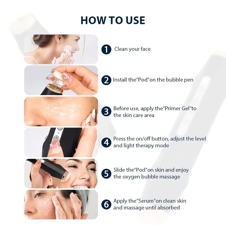 CO2 Oxygen Facial Serum Pods Kit 7 Sets for Beauty Spa & Home Machine