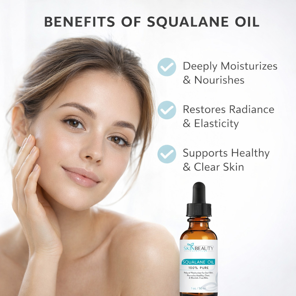 100% Pure Squalane Oil Olive Derived Lightweight Moisturizing Skin Care Oil