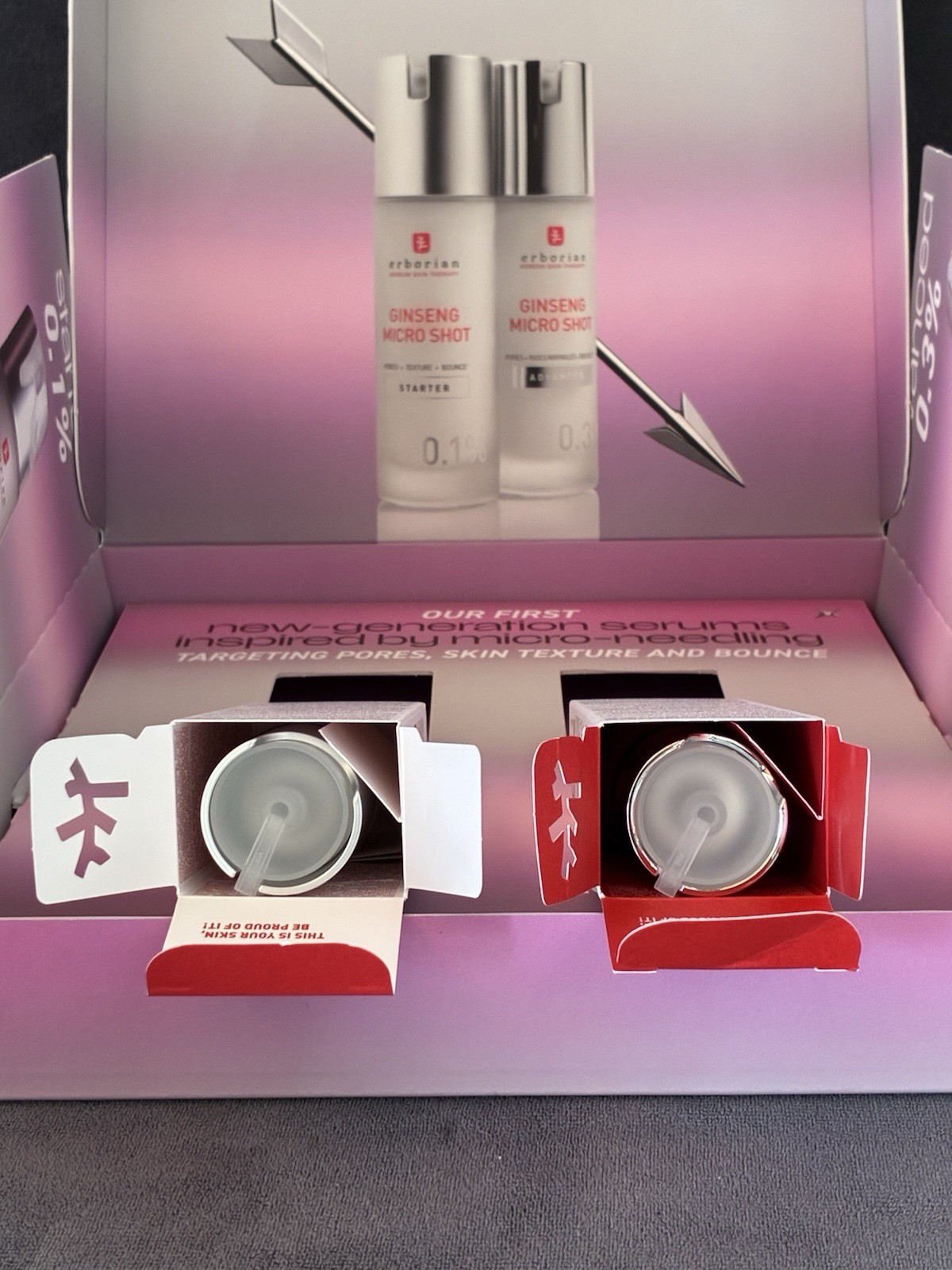 Erborian Ginseng Micro Shot 30ml Starter Set Skin Therapy 0.1 & 0.3 New In Box