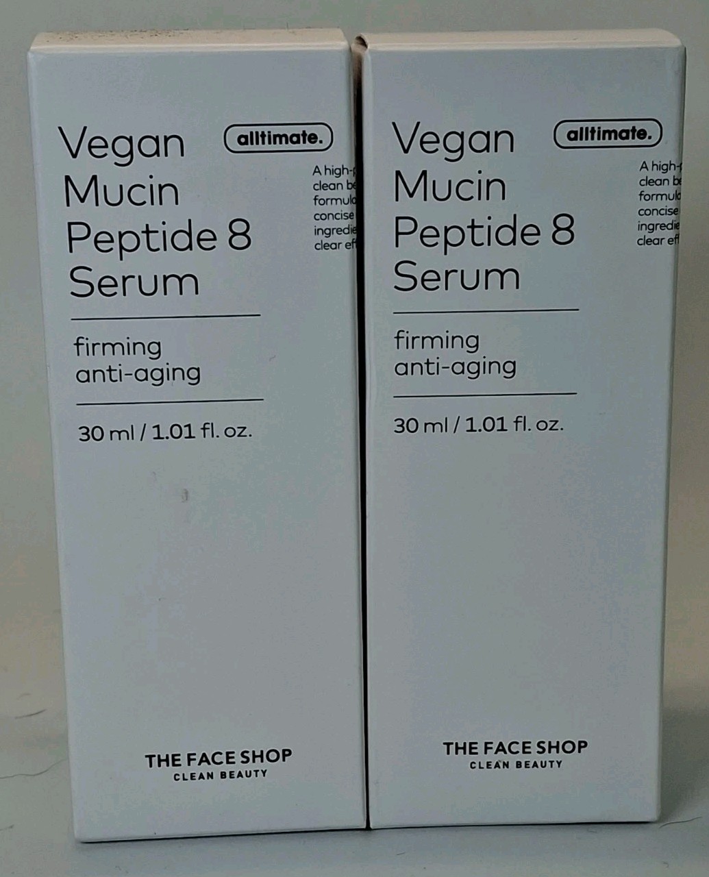 2 PACK The Face Shop Alltimate Vegan Mucin Peptide 8 Serum 30ml/1oz K-Beauty