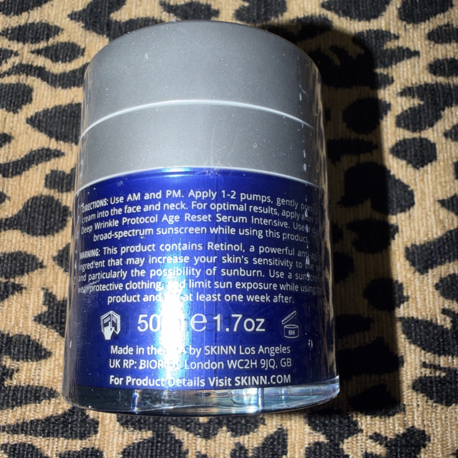 SKINN Deep Wrinkle Protocol Crème Reverse Intensive 1.7oz/50mL New & Sealed