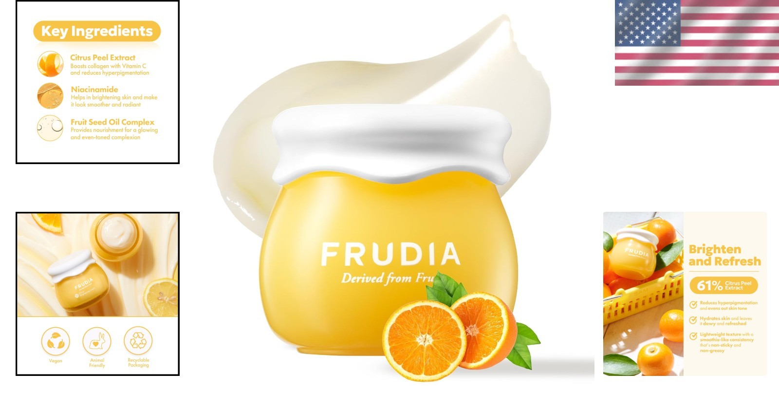 Citrus Brightening Face Cream – 61% Mandarin Extract for Radiant Skin 0.35 fl oz