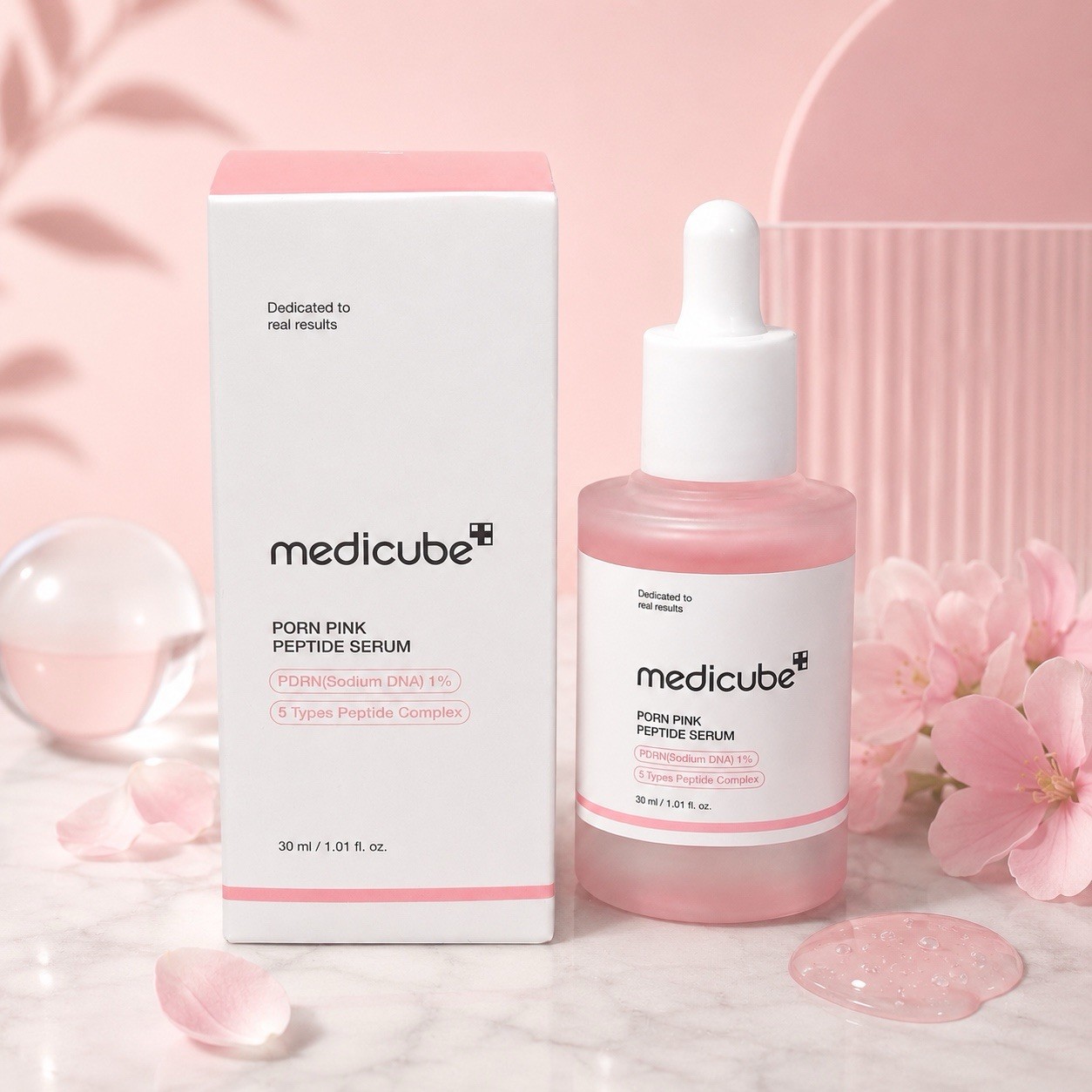 Medicube PDRN Pink Peptide Serum 30ML 1. 01 Oz. PDRN (Sodium DNA) 1%