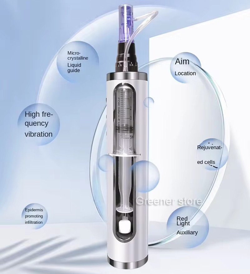 Micro Pen Mesotherapy & 10Pcs 12Pin Replacement Needle Cartridges Tips Face Care