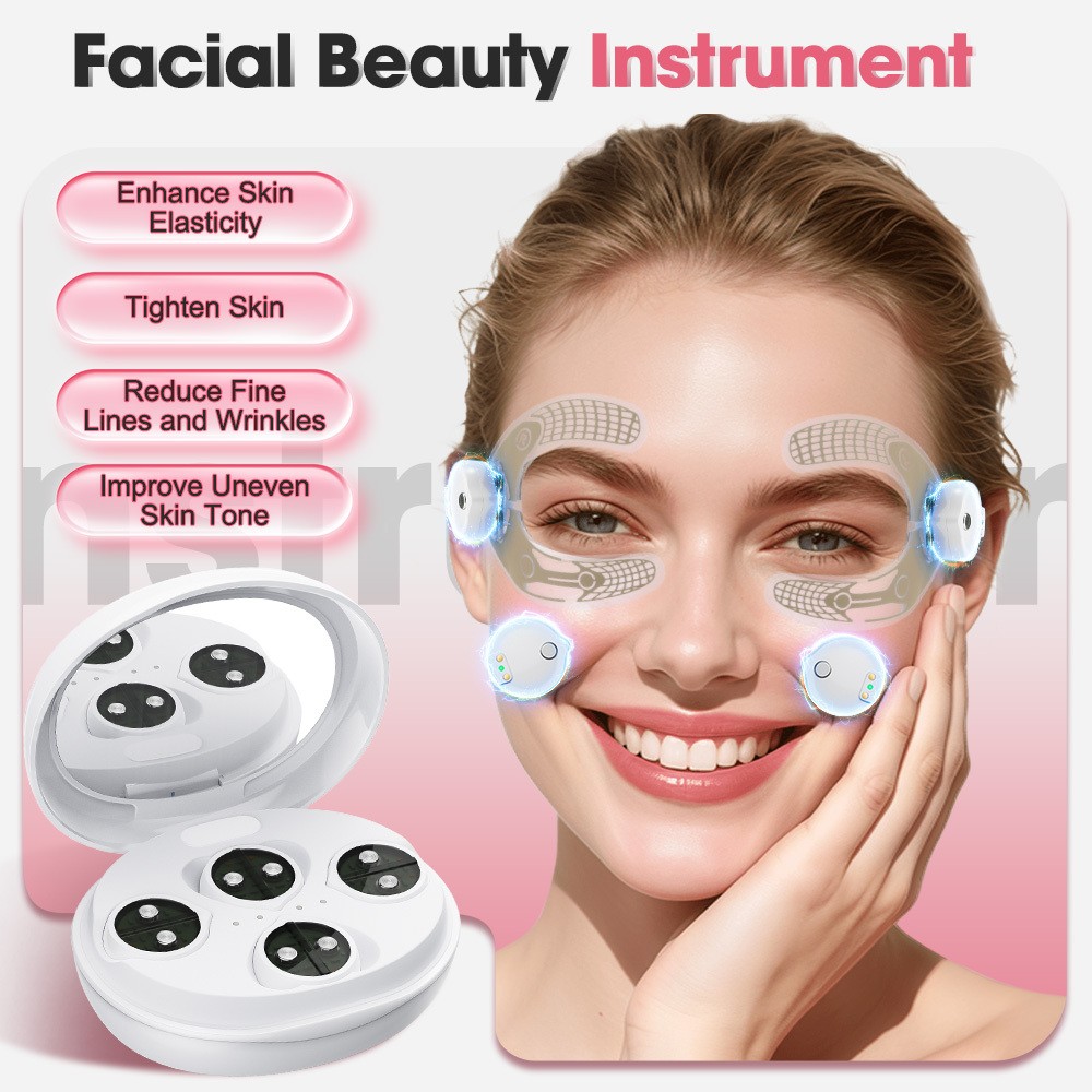 2IN-1 Electric Facial Eye Beauty Massager Micro-current Red Light Massage Device