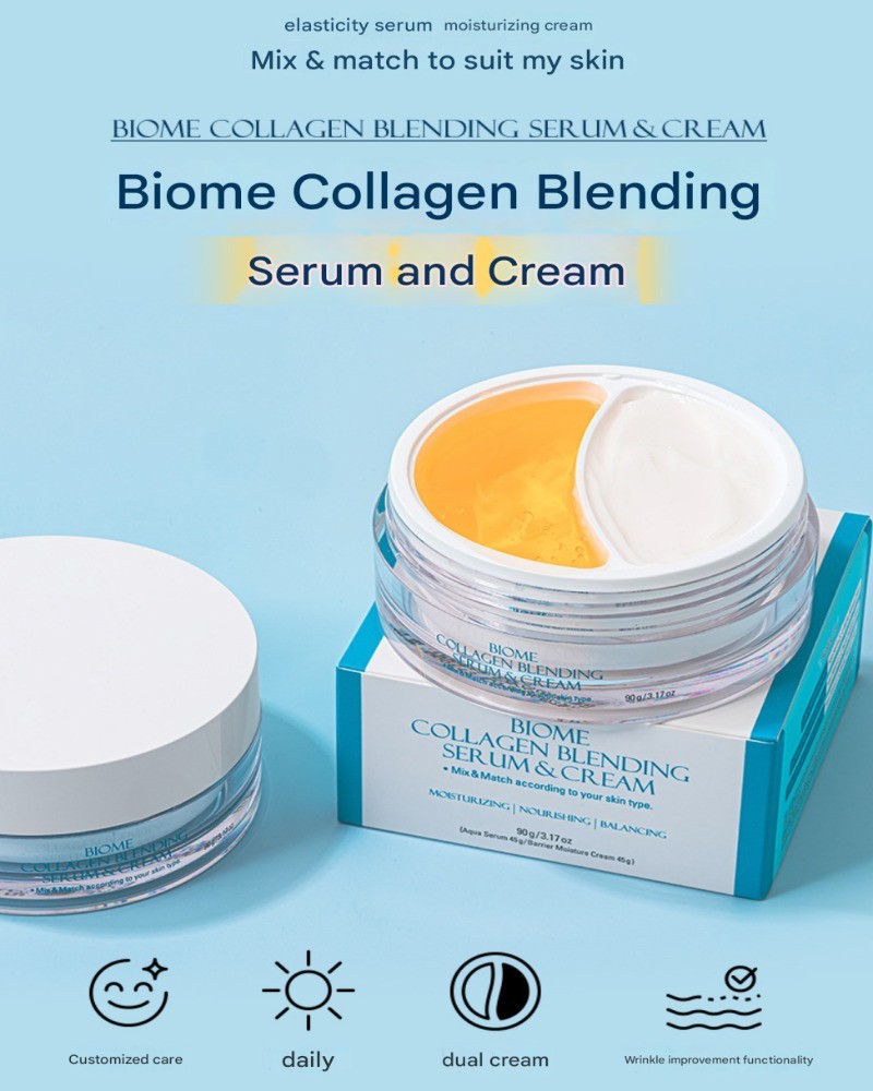 Prreti: Biome Collagen 2 in 1 Half&Half Serum Cream90g (45g+45g) Korean Skincare