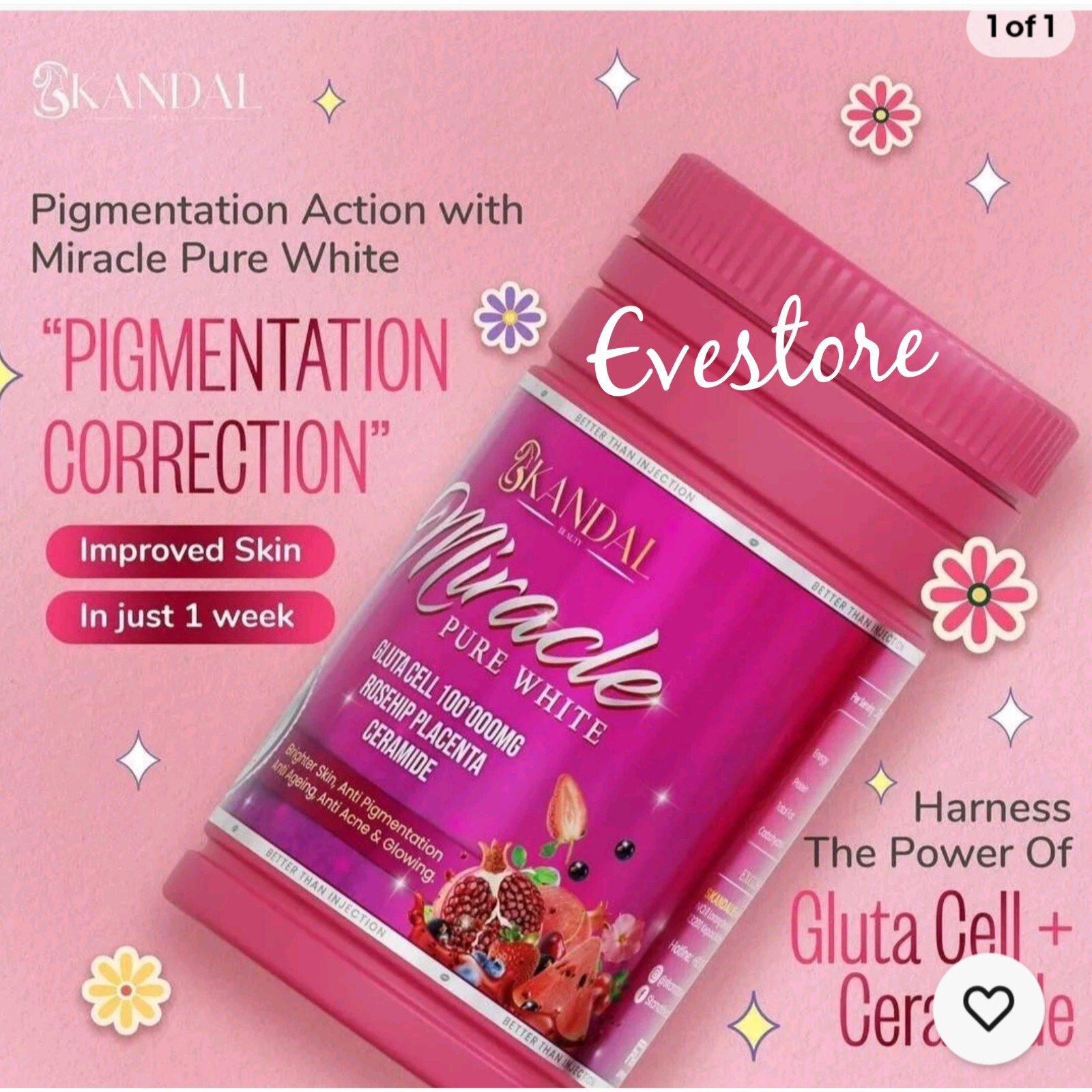 Skandal Miracle Purewhite premium edition 800g jar x1 anti-aging With Cup
