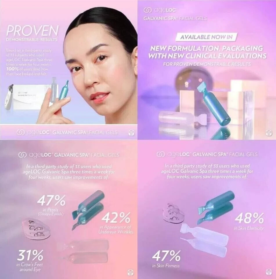 Authentic Nuskin Nu Skin ageLOC 4 PAIRS NEW Galvanic Spa Facial Gels WITHBOX