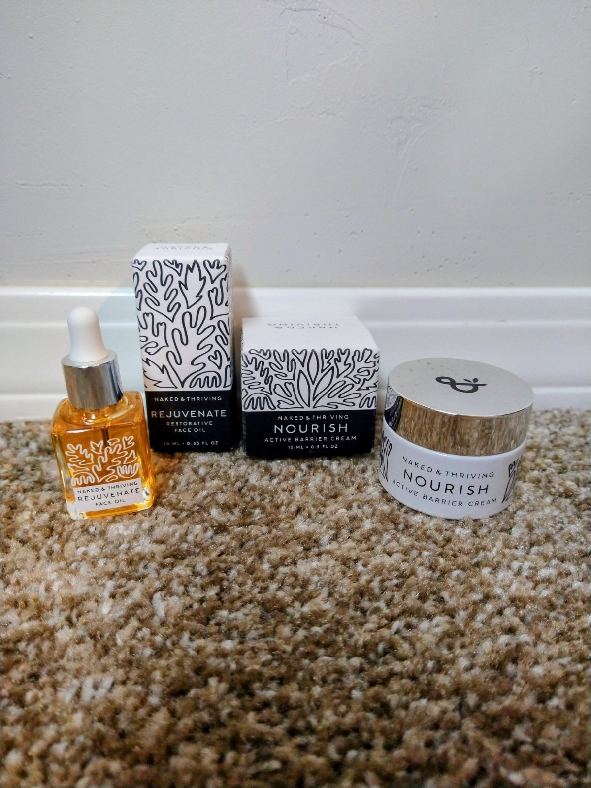 Naked & Thriving 0.33 FL OZ Rejuvenate Face Oil & 0.5 FL OZ Nourish Cream