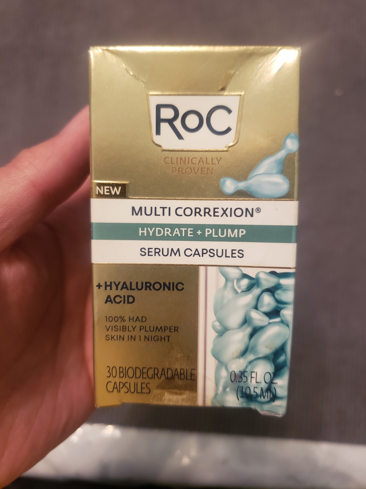 RoC Multi Correxion Hydrate + Plump Serum Capsules Sealed 30 Biodegradable Caps