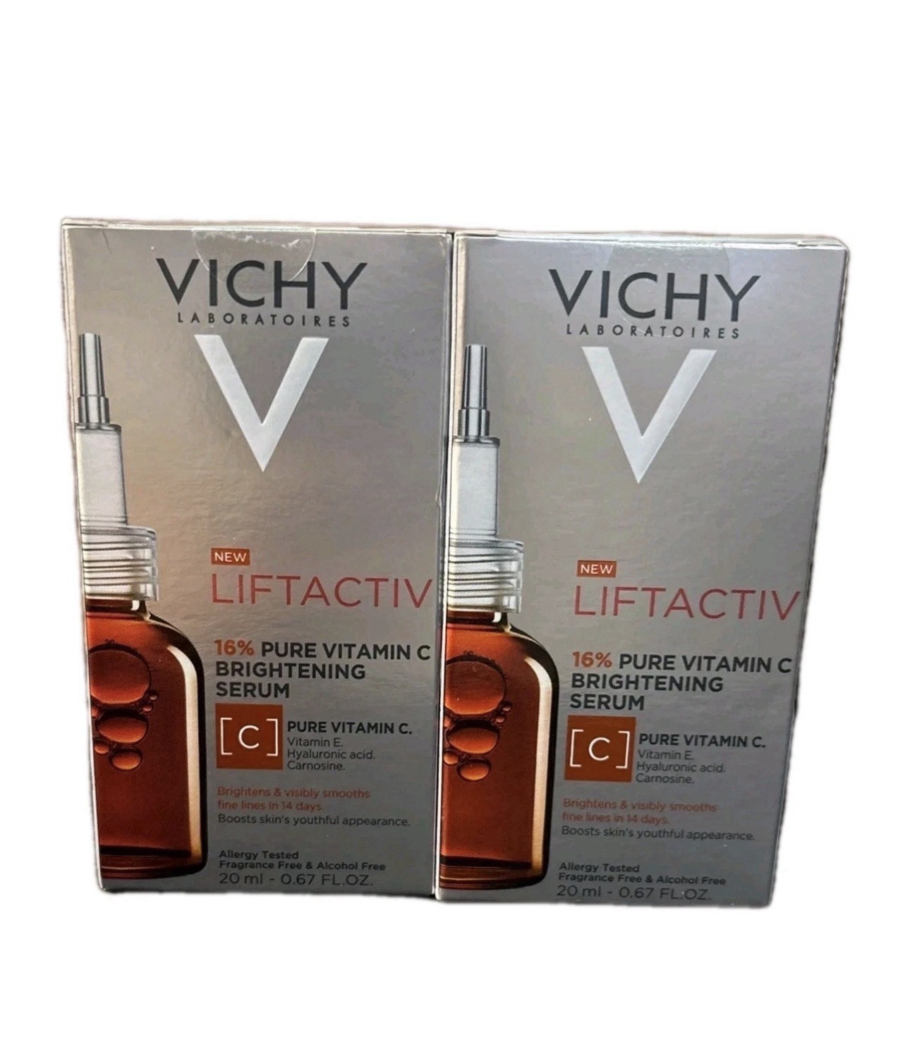 2 PACK Vichy Liftactiv Brightening & Anti-Aging 16% Vitamin C Serum 20ml 04/2027