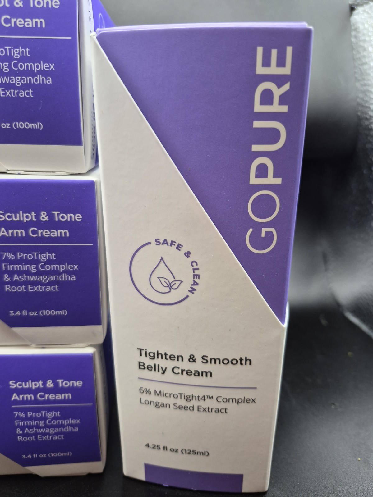 4 GoPure Sculpt & Tone Arm Creams 3.4 Oz. & Belly & Butt/Thigh Cream (6 Total)