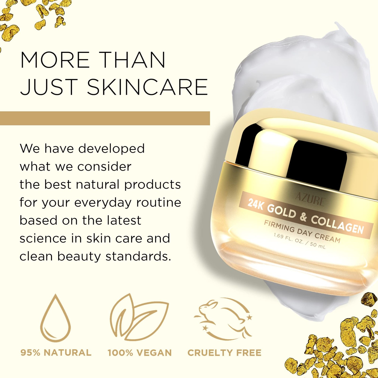 Azure Dermatologist Tested 24K Gold & Collagen Face Moisturizer K Beauty Ant…