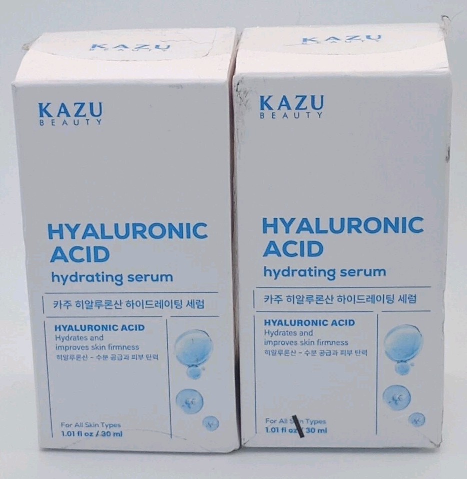 3 PACK LOT Kazu Beauty Hyaluronic Acid Serum & OWRN Rice Water Facial Cleanser