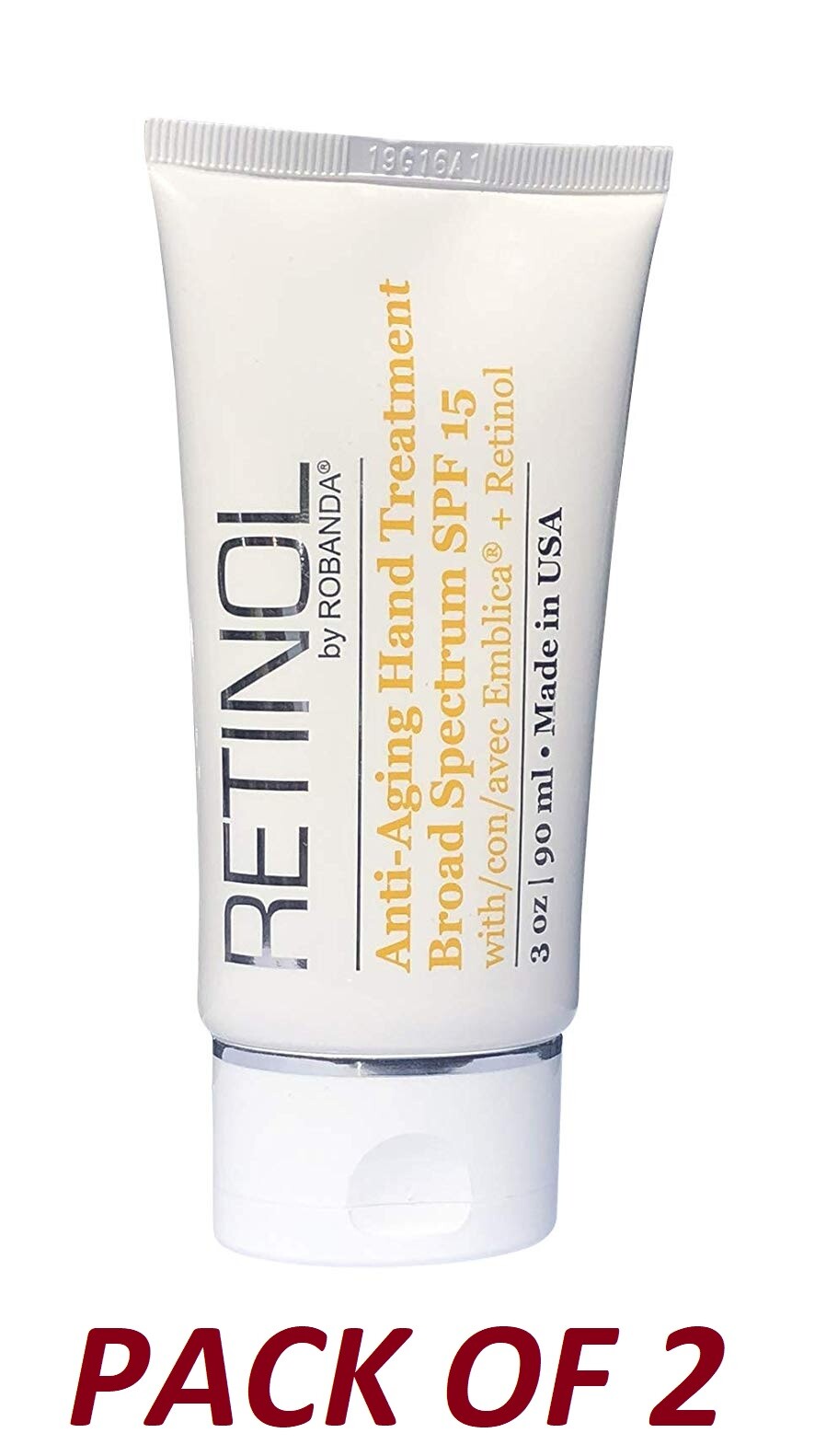 Pack of 2-New Retinol by Robanda Anti-Aging Hand Treatment Broad Spectrum SPF 15