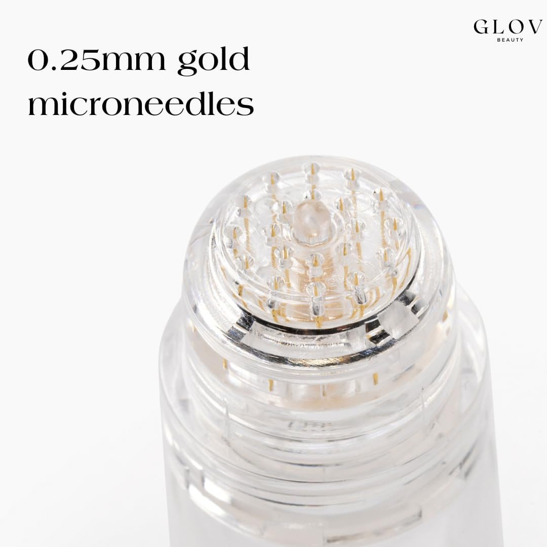Glov Beauty Micro Infusion Hair Renewal Kit – 0.25mm Gold Derma Stamp with Hyalu