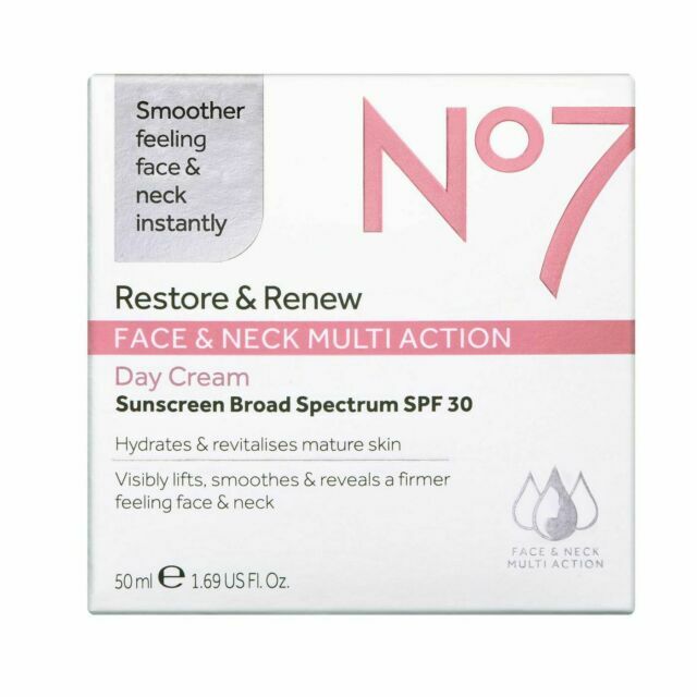No7 Restore & Renew Face & Neck Multiaction Fragrance Free Day Cream SPF 30