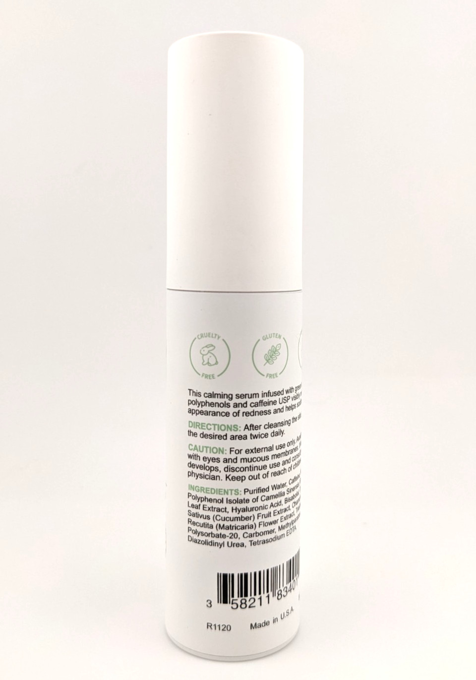 Replenix Sensitive Caffeine Fortified Calming Serum 1floz Green Tea Hyaluronic
