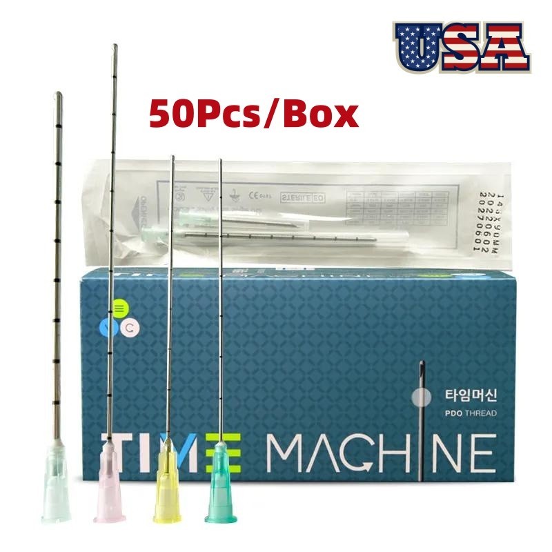 New 50Pcs Disposable Sterile Pins Micro Cannula with Blunt Tip for Acid Fillers