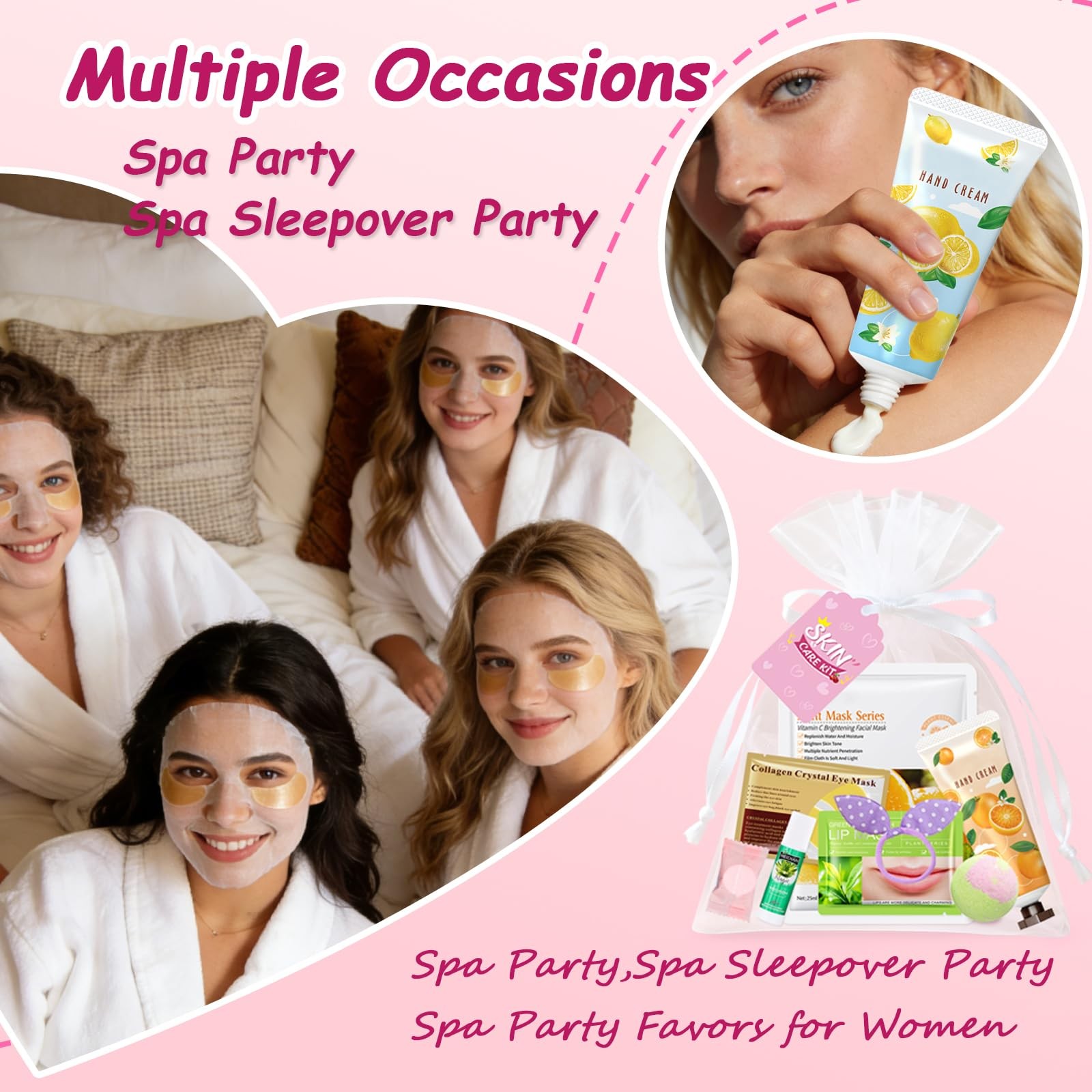 160 PCS Spa Party Supplies for Girls Women, Include Facial Mask, Hand Creams,…