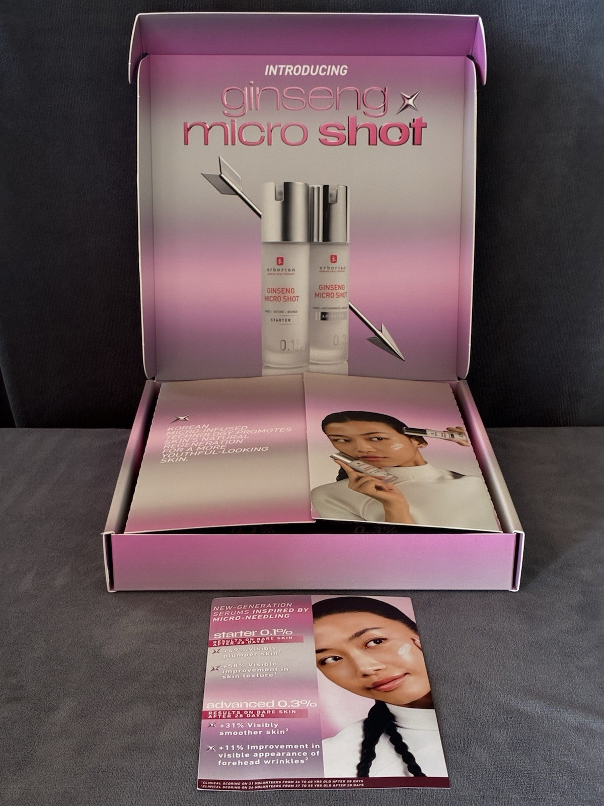 Erborian Ginseng Micro Shot 30ml Starter Set Skin Therapy 0.1 & 0.3 New In Box